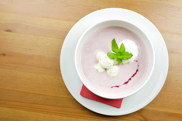 Dessert on a restaurant table