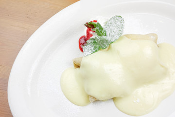 Dessert on a restaurant table