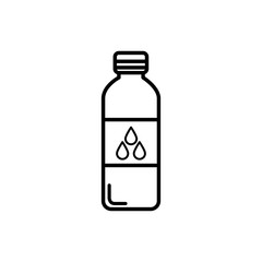 bottle water plastic line style icon vector illustration design