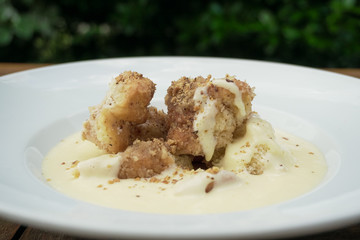 Dessert on a restaurant table