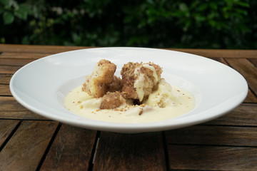 Dessert on a restaurant table