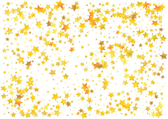 Festive glitter gold star confetti background. Abstract frame confetti texture for holiday, postcard, poster, website, carnivals, birthday and children's parties. Cover confetti mock-up. Wedding card