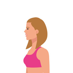young woman athlete avatar character vector illustration design