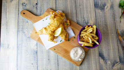 Fast food on a restaurant table