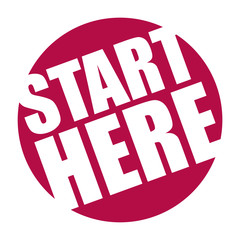 red vector banner start here