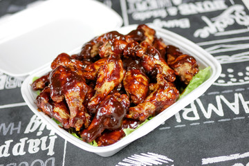 Fast food on a restaurant table