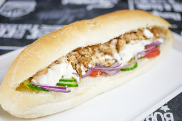 Fast food on a restaurant table