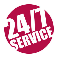 red vector banner 24/7 service