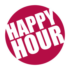 red vector banner happy hour
