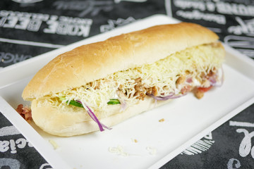 Fast food on a restaurant table