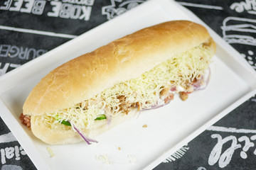 Fast food on a restaurant table