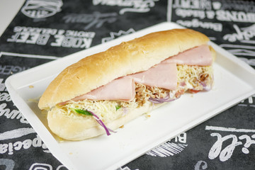 Fast food on a restaurant table