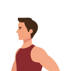 young man athlete avatar character vector illustration design