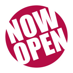 red vector banner now open