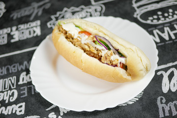 Fast food on a restaurant table