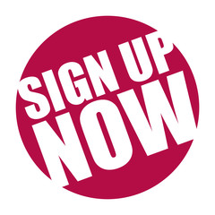 red vector banner sign up now