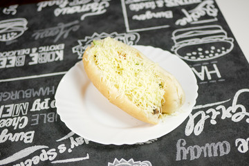 Fast food on a restaurant table