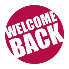 red vector banner welcome back