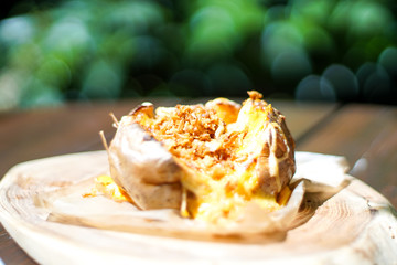 Fast food on a restaurant table