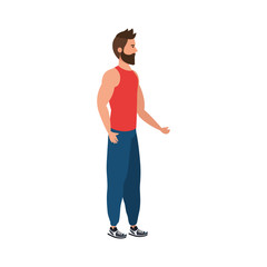 Fototapeta na wymiar young man athlete avatar character vector illustration design