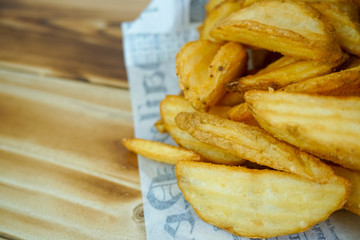 Naklejka na ściany i meble French fries on a restaurant table