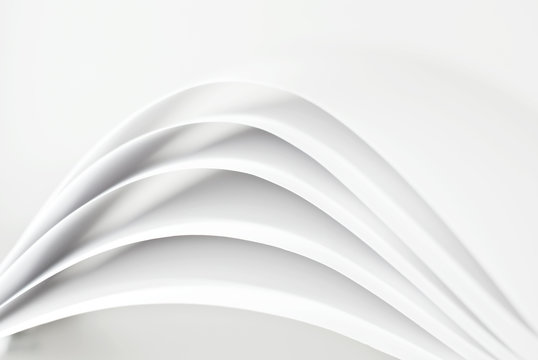 Fototapeta 5 pieces of White Paper half folded on a white background