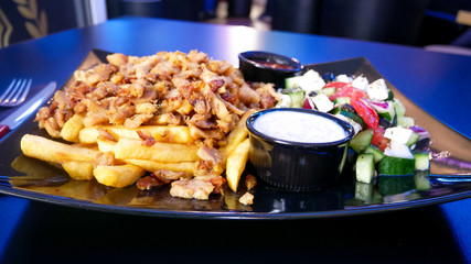 Gyros on a restaurant table