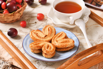 Butterfly cookies on the plate   