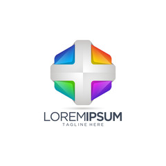 Abstract Cross Logo Vector Template