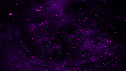Purple fire embers particles texture overlays . Explosion burn on isolated black background. Stock illustration. Design element.