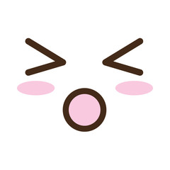 surprised face kawaii comic character