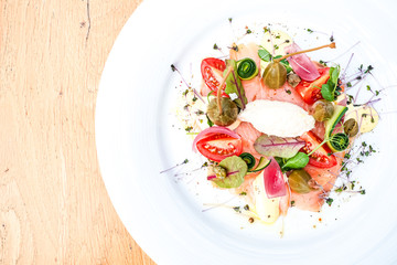 Main course in a restaurant