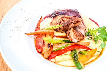 Main course in a restaurant