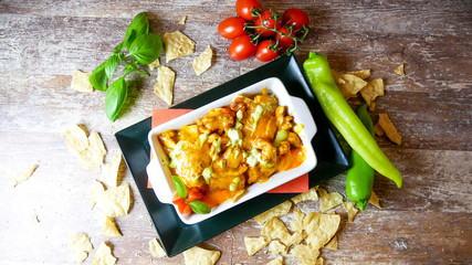 Main course in a restaurant