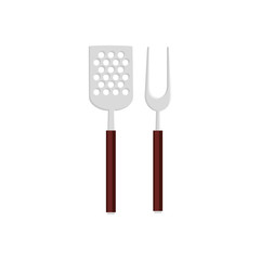 spatula with fork barbecue cutlery tools isolated icon vector illustration design