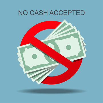 No cash accepted vector illustration.