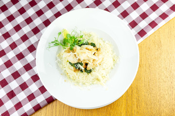 Main course in a restaurant