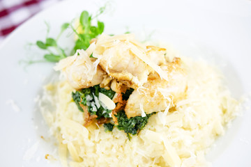 Main course in a restaurant