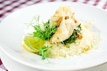 Main course in a restaurant