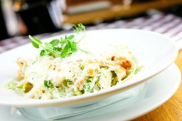 Main course in a restaurant