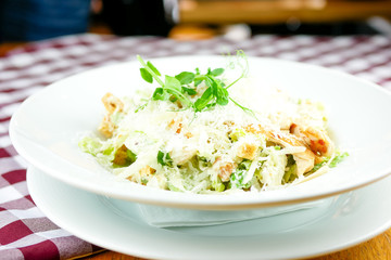 Main course in a restaurant