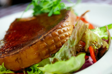 Main course in a restaurant