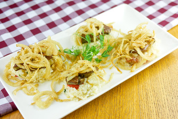 Main course in a restaurant