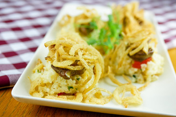 Main course in a restaurant