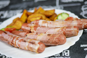 Main course in a restaurant
