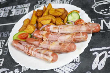 Main course in a restaurant