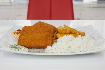 Main course in a restaurant