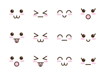bundle of faces kawaii characters