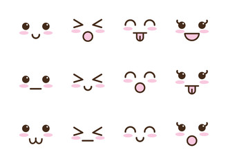 bundle of faces kawaii characters