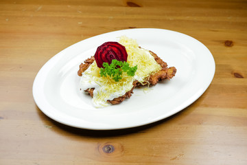 Main course in a restaurant